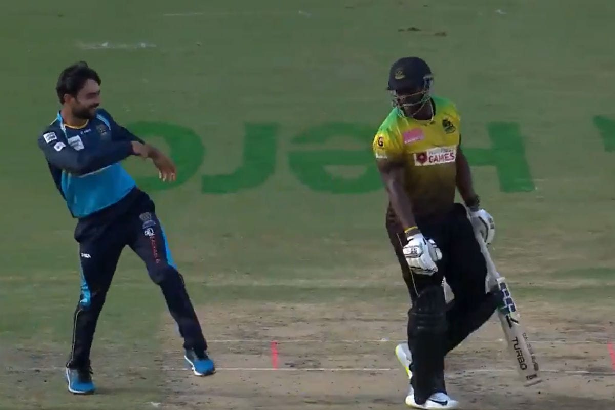 Andre Russell Hilariously imitation of Rashid Khan's Trademark in Caribbean Premier League