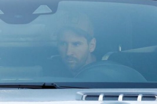 Lionel Messi arriving for Barcelona training (Photo Credit: Reuters)