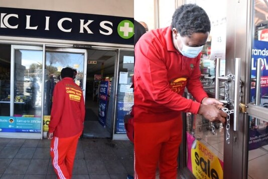 EFF party members have protested against several Clicks stores across the country to shut down. Credits: Twitter