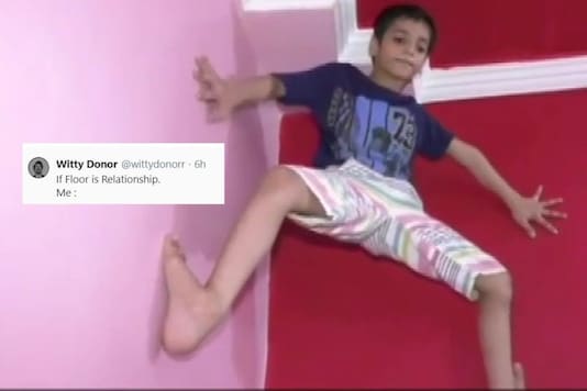 7-year-old boy from Kanpur climbing wall after being inspired by Spider Man.
(Credit: ANI)