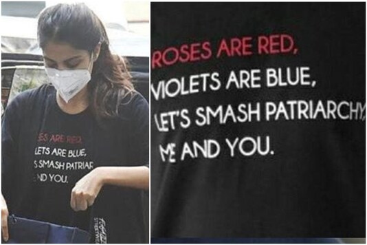 Rhea Chakraborty's shirt grabbed eyeballs for its message against 'patriarchy' | Image credit: Twitter