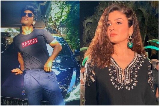 Sushant Singh Rajput (L), Raveena Tandon