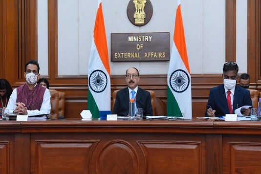 The virtual meeting was co-chaired by foreign secretary Harsh Vardhan Shringla, secretary-general in French ministry for Europe and foreign affairs Franois Delattre and secretary in Australian department of foreign affairs Frances Adamson. (Image credit: @MEAIndia)