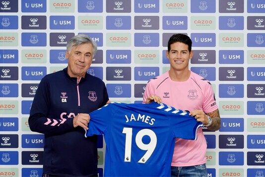 Carlo Ancelotti  and James Rodriguez at Everton (Photo Credit: Twitter)