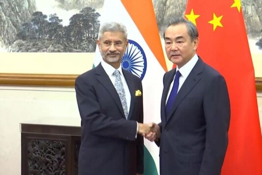 External Affairs Minister S Jaishankar and Chinese State Councilor & Foreign Minister Wang Yi in Moscow. (Credits: ANI)