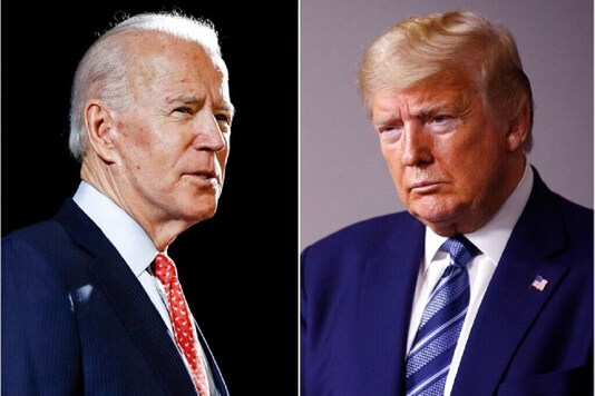 Former Vice President Joe Biden and US President Donald Trump. (AP Photo)