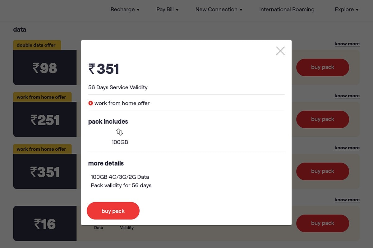 vi prepaid recharge offers