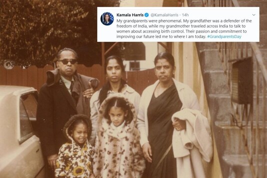 California Senator Kamala Harris shares throwback post on Granparents' Day. 