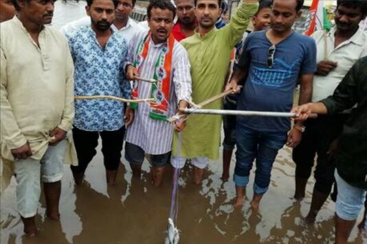 File photo of Congress workers protesting in Gorakhpur