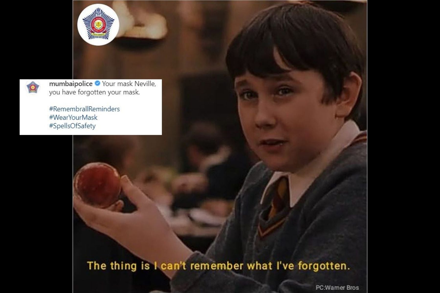Mumbai Police Uses Neville Longbottom Meme From Harry Potter To Spread Covid19 Awareness