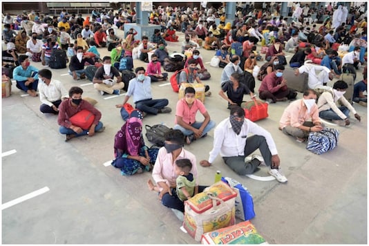Migrant labourers during Covid-19 triggered lockdown. 