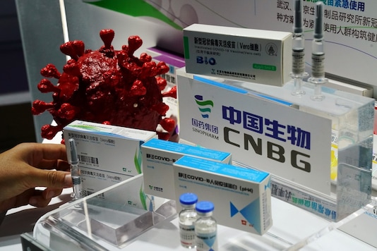 A booth displaying a coronavirus vaccine candidate from China National Biotec Group (CNBG) is seen at the 2020 China International Fair for Trade in Services (CIFTIS) in Beijing, China. (Reuters) A booth displaying a coronavirus vaccine candidate from China National Biotec Group (CNBG) is seen at the 2020 China International Fair for Trade in Services (CIFTIS) in Beijing, China. (Reuters)