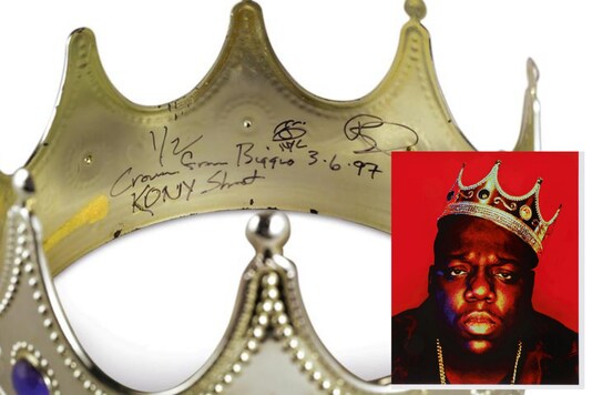 Notorious B.I.G's iconic plastic crown worn by him in his last photoshoot before he got shoot just went under the hammer at Sotheby's | Image credit: Reuters