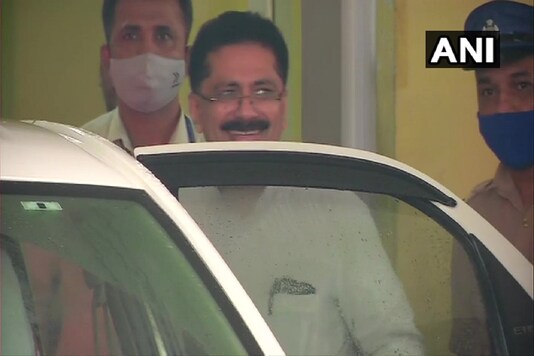 Minister KT Jaleel leaves from the office of National Investigation Agency (NIA) in Kochi, after interrogation in connection with the gold smuggling case. (Image credit: ANI Twitter)