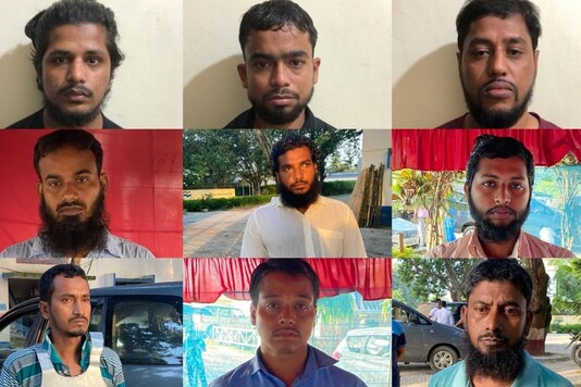 The nine men arrested by the NIA.
