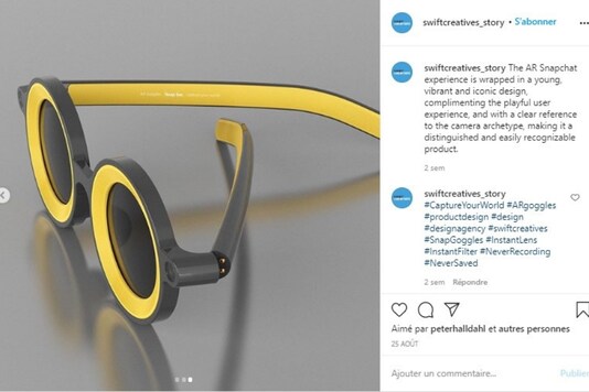 These glasses apply Snapchat filters to real life. (AFP)