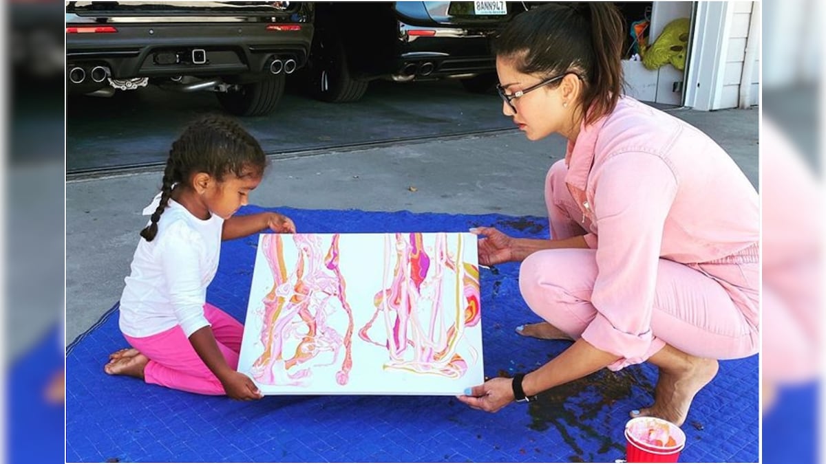 Xvideo Sanny Livoni - Sunny Leone Creates Art with Daughter Nisha and Shares it on Instagram -  News18