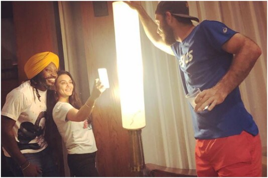 Preity Zinta with Chris Gayle