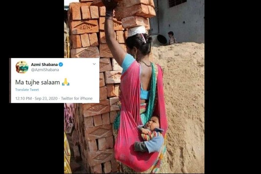 Maa Tujhe Salaam': Shabana Azmi's Tribute to a Mother Carrying Baby at Work Goes Viral