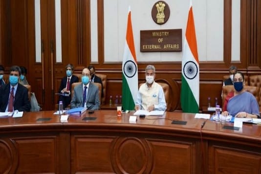 EAM S Jaishankar attends a virtual SAARC meet on Thursday. (Twitter/ANI) EAM S Jaishankar attends a virtual SAARC meet on Thursday. (Twitter/ANI)