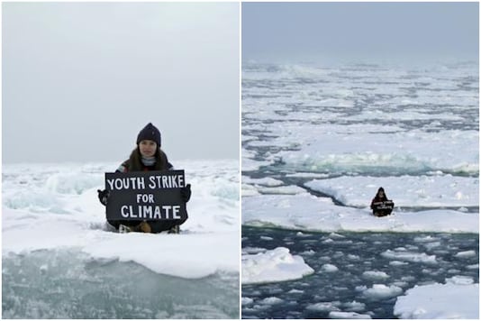 British teen climate change activist Mya-Rose Craig protested against climate change by sitting on an a sheet of floating ice in the Arctic | Image credit: Reuters British teen climate change activist Mya-Rose Craig protested against climate change by sitting on an a sheet of floating ice in the Arctic | Image credit: Reuters