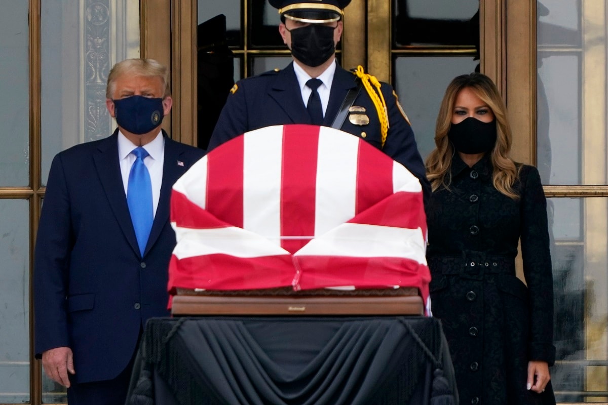 Vote Him Out: Donald Trump Booed and Jeered on Visit to Ruth Bader Ginsburg's Casket - News18