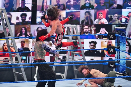 Jeff Hardy, Sam Zayen, AJ Styles (Photo Credit: WWE) Jeff Hardy, Sam Zayen, AJ Styles (Photo Credit: WWE)