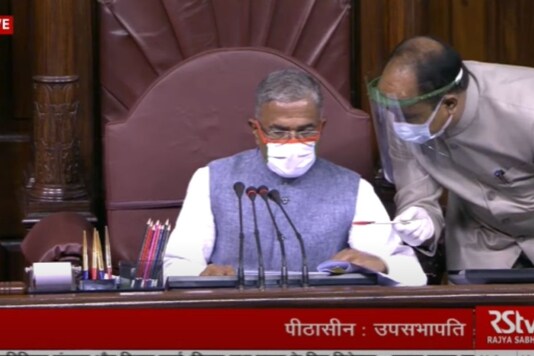 Screengrab of the session on last Sunday in Rajya Sabha. (RS TV: Image Credits)