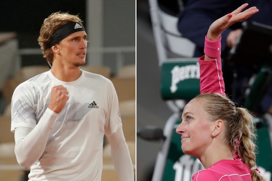 Alexander Zverev (L) and Petra Kvitova are happy with spectators in French Open. (Photo Credit: Reuters and AP) Alexander Zverev (L) and Petra Kvitova are happy with spectators in French Open. (Photo Credit: Reuters and AP)