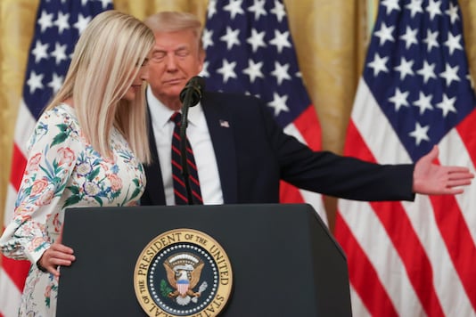 US President Donald Trump introduces his daughter and senior advisor Ivanka Trump to speak at a signing ceremony for HR 1957, the Great American Outdoors Act, in the White House in Washington, U.S., August 4, 2020. Reuters/Jonathan Ernst