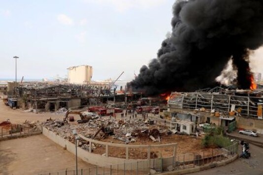 Big Fire At Beirut Port Rattles Residents A Month After Huge Explosion