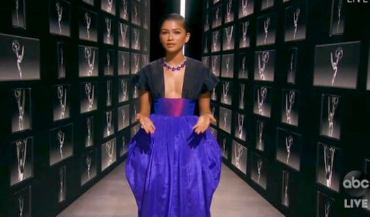 In this video grab captured on Sept. 20, 2020, courtesy of the Academy of Television Arts & Sciences and ABC Entertainment, Zendaya speaks during the 72nd Emmy Awards broadcast. (The Television Academy and ABC Entertainment via AP) In this video grab captured on Sept. 20, 2020, courtesy of the Academy of Television Arts & Sciences and ABC Entertainment, Zendaya speaks during the 72nd Emmy Awards broadcast. (The Television Academy and ABC Entertainment via AP)