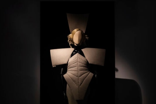 A creation by fashion designer Gareth Pugh is exhibited ahead of his London Fashion Week show in London, Wednesday, Sept. 16, 2020. (Photo by Vianney Le Caer/Invision/AP) A creation by fashion designer Gareth Pugh is exhibited ahead of his London Fashion Week show in London, Wednesday, Sept. 16, 2020. (Photo by Vianney Le Caer/Invision/AP)
