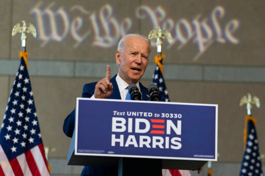 Democratic presidential candidate and former Vice President Joe Biden speaks at the Constitution Center in Philadelphia, Sunday, Sept. 20, 2020, about the Supreme Court. (AP Photo/Carolyn Kaster)