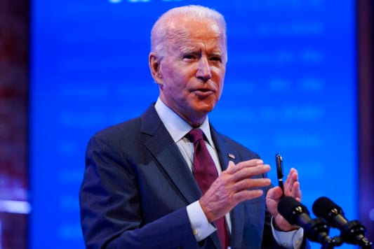 Democratic presidential candidate former Vice President Joe Biden gives a speech on the Supreme Court at The Queen Theater, Sunday, Sept. 27, 2020, in Wilmington, Del. (AP Photo/Andrew Harnik)