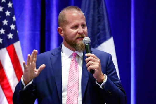 FILE - In this Tuesday, Oct. 15, 2019, file photo, Brad Parscale, then-campaign manager to President Donald Trump, speaks to supporters during a panel discussion, in San Antonio. Parscale was hospitalized Sunday, Sept. 27, 2020, after he threatened to harm himself, according to Florida police and campaign officials. (AP Photo/Eric Gay, File)