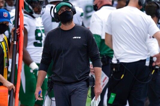 New York Jets head coach Adam Gase walks on the sidelines during an NFL football game between the Indianapolis Colts and New York Jets, Sunday, Sept. 27, 2020, in Indianapolis. Gase is doing all he can to tune out all the negative talk and criticisms aimed directly at him. And there's lots of it. (AP Photo/Zach Bolinger) New York Jets head coach Adam Gase walks on the sidelines during an NFL football game between the Indianapolis Colts and New York Jets, Sunday, Sept. 27, 2020, in Indianapolis. Gase is doing all he can to tune out all the negative talk and criticisms aimed directly at him. And there's lots of it. (AP Photo/Zach Bolinger)