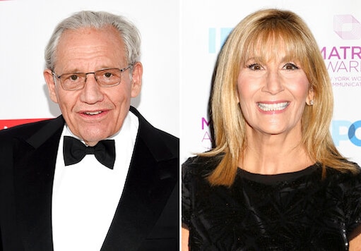 In this combination photo, honoree Bob Woodward, left, attends the PEN America Literary Gala on May 21, 2019, in New York and Jamie Gangel attends the New York Women in Communications Matrix Awards on April 25, 2016, in New York. Woodward, the author of 