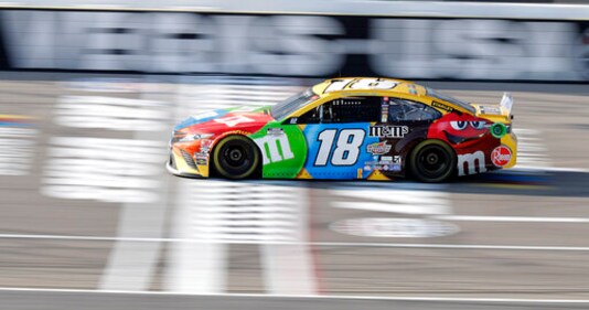Kyle Busch drives during a NASCAR Cup Series auto race Sunday, Sept. 27, 2020, in Las Vegas. (AP Photo/Isaac Brekken) Kyle Busch drives during a NASCAR Cup Series auto race Sunday, Sept. 27, 2020, in Las Vegas. (AP Photo/Isaac Brekken)