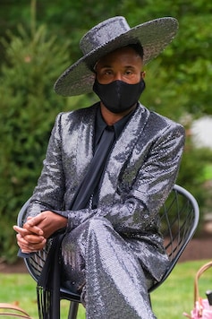 Billy Porter attends the Christian Siriano fashion show held at Christian's home as part of New York Fashion Week on Thursday, Sept. 17, 2020, in Westport, Conn. (Photo by Charles Sykes/Invision/AP) Billy Porter attends the Christian Siriano fashion show held at Christian's home as part of New York Fashion Week on Thursday, Sept. 17, 2020, in Westport, Conn. (Photo by Charles Sykes/Invision/AP)