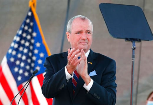 FILE- In this Aug. 25, 2020 file photo, New Jersey Gov. Phil Murphy speaks during his 2021 budget address at SHI Stadium at Rutgers University in Piscataway, NJ. Murphy says he and fellow Democratic legislative leaders have agreed to raise income taxes on millionaires, Thursday, Sept. 17, while also giving about 800,000 families a $500 tax rebate.. (AP Photo/Noah K. Murray, File) FILE- In this Aug. 25, 2020 file photo, New Jersey Gov. Phil Murphy speaks during his 2021 budget address at SHI Stadium at Rutgers University in Piscataway, NJ. Murphy says he and fellow Democratic legislative leaders have agreed to raise income taxes on millionaires, Thursday, Sept. 17, while also giving about 800,000 families a $500 tax rebate.. (AP Photo/Noah K. Murray, File)