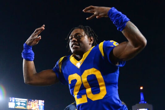 FILE - Los Angeles Rams cornerback Jalen Ramsey celebrates the team's win over the Chicago Bears in an NFL football game Sunday, Nov. 17, 2019 in Los Angeles. Jalen Ramsey will become the highest-paid defensive back in NFL history after agreeing to a five-year, $105 million contract extension with the Rams. The extension announced Wednesday, Sept. 9, 2020, includes $71.2 million, the most guaranteed money ever given to a defensive back, according to Ramsey's agent, David Mulugheta.(AP Photo/Kyusung Gong, File) FILE - Los Angeles Rams cornerback Jalen Ramsey celebrates the team's win over the Chicago Bears in an NFL football game Sunday, Nov. 17, 2019 in Los Angeles. Jalen Ramsey will become the highest-paid defensive back in NFL history after agreeing to a five-year, $105 million contract extension with the Rams. The extension announced Wednesday, Sept. 9, 2020, includes $71.2 million, the most guaranteed money ever given to a defensive back, according to Ramsey's agent, David Mulugheta.(AP Photo/Kyusung Gong, File)