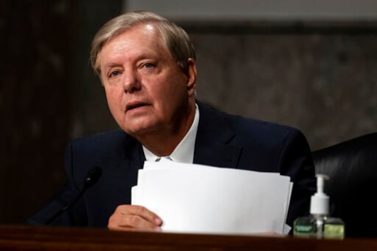 Senate Judiciary Committee chairman Sen. Lindsey Graham, R-S.C., speaks during a Senate Judiciary Committee oversight hearing on Capitol Hill in Washington, in a Wednesday, Aug. 5, 2020, file photo, to examine the Crossfire Hurricane investigation. November may be Graham's toughest test yet as he seeks re-election and explains to voters how, as the Senate Judiciary Committee chairman, he will push for Trumps Supreme Court nominee on the presidents aggressive timetable, when he recently was so opposed to that approach.(Erin Schaff/The New York Times via AP, Pool, File)