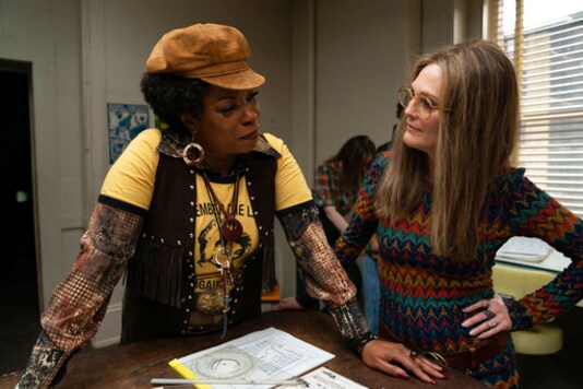 This image released by LD Entertainment and Roadside Attractions shows Lorraine Toussaint as Flo Kennedy, left, and Julianne Moore as Gloria Steinem in a scene from 
