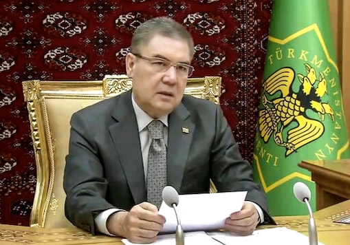 In this image made from UNTV video, Gurbanguly Berdimuhamedov, President of Turkmenistan, speaks in a pre-recorded message which was played during the 75th session of the United Nations General Assembly, Tuesday, Sept. 22, 2020, at U.N. headquarters in New York. The U.N.'s first virtual meeting of world leaders started Tuesday with pre-recorded speeches from some of the planet's biggest powers, kept at home by the coronavirus pandemic that will likely be a dominant theme at their video gathering this year. (UNTV via AP) In this image made from UNTV video, Gurbanguly Berdimuhamedov, President of Turkmenistan, speaks in a pre-recorded message which was played during the 75th session of the United Nations General Assembly, Tuesday, Sept. 22, 2020, at U.N. headquarters in New York. The U.N.'s first virtual meeting of world leaders started Tuesday with pre-recorded speeches from some of the planet's biggest powers, kept at home by the coronavirus pandemic that will likely be a dominant theme at their video gathering this year. (UNTV via AP)
