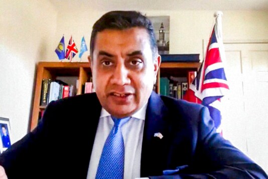 In this photo provided by the United Nations, United Kingdom's Minister for the Commonwealth, the UN and South Asia Tariq Ahmad, addresses the high-level virtual panel entitled 