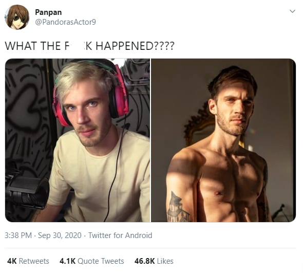 Pewdiepie Posted A Body Transformation Pic On Instagram And Everyone