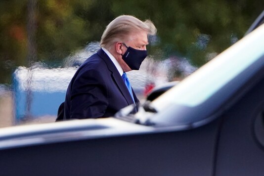 File photo of US President Donald Trump arriving at Walter Reed National Military Medical Center by helicopter in Bethesda, Maryland, US. (Reuters)