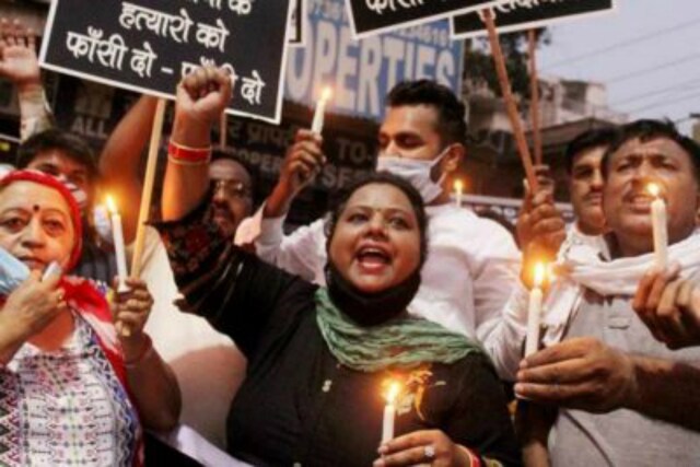For Representation: Protesters seek justice for the Hathras rape victim.