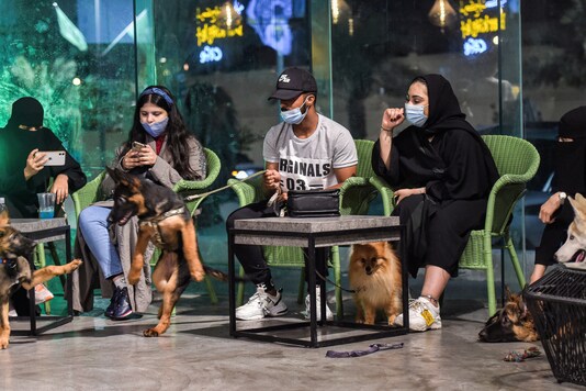 The Barking Lot cafe in Saudi Arabia's city of Khobar. (AFP)